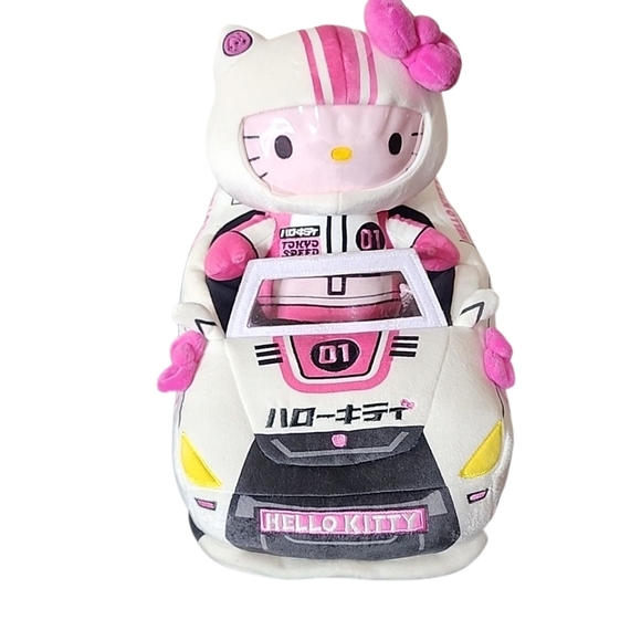Kidrobot Sanrio Hello Kitty Tokyo Speed Racecar 15 Inch Plush - Picture 5 of 10